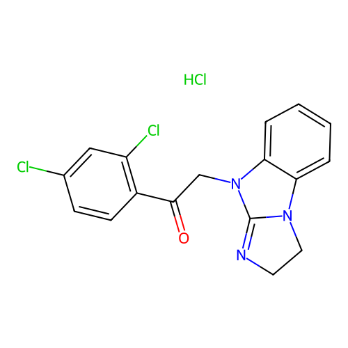 2-(2H-benzo[d]imidazo[1,2-a]imidazol-9(3H)-yl)-1-(2,4-dichlorophenyl)ethanone hydrochloride structure
