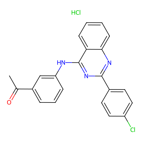 1-(3-((2-(4-Chlorophenyl)quinazolin-4-yl)amino)phenyl)ethanone hydrochloride structure
