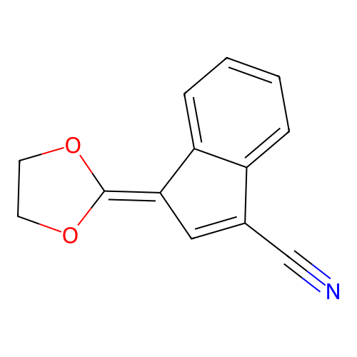 1-(1,3-dioxolan-2-ylidene)-1H-indene-3-carbonitrile structure