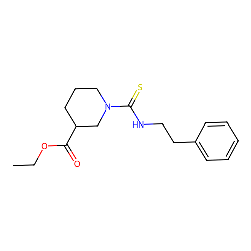Ethyl 1-(phenethylcarbamothioyl)piperidine-3-carboxylate structure