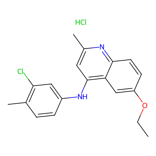 N-(3-chloro-4-methylphenyl)-6-ethoxy-2-methylquinolin-4-amine hydrochloride structure