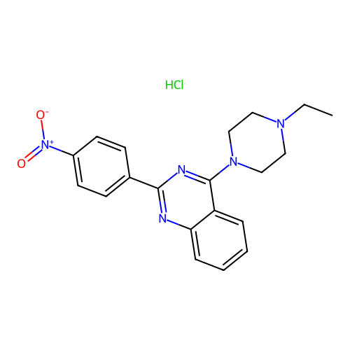 4-(4-ethylpiperazin-1-yl)-2-(4-nitrophenyl)quinazoline Hydrochloride structure