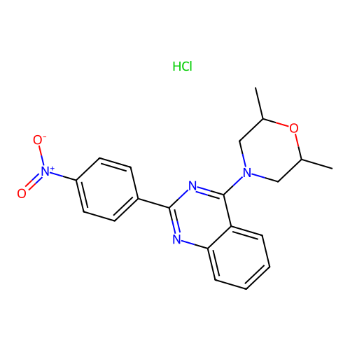 2,6-Dimethyl-4-(2-(4-nitrophenyl)quinazolin-4-yl)morpholine hydrochloride structure