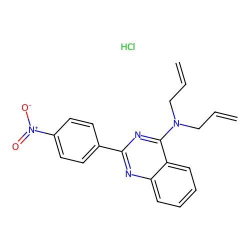 N,N-diallyl-2-(4-nitrophenyl)quinazolin-4-amine hydrochloride structure