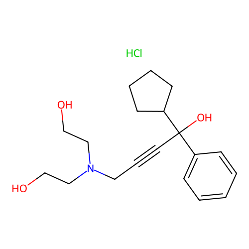 4-[Bis-(2-hydroxy-ethyl)-amino]-1-cyclopentyl-1-phenyl-but-2-yn-1-ol structure