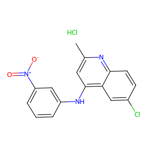 6-chloro-2-methyl-N-(3-nitrophenyl)quinolin-4-amine Hydrochloride structure