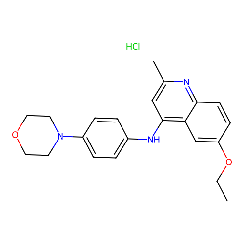 (6-Ethoxy-2-methyl-quinolin-4-yl)-(4-morpholin-4-yl-phenyl)-amine structure