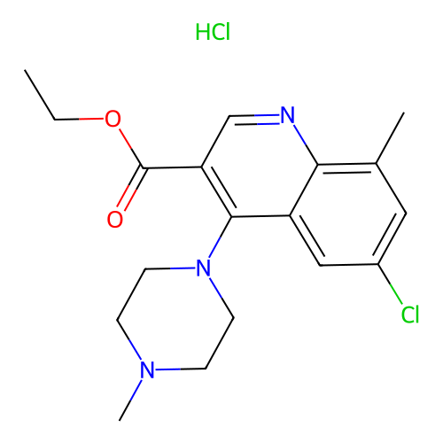 Ethyl 6-chloro-8-methyl-4-(4-methylpiperazin-1-yl)quinoline-3-carboxylate Hydrochloride structure