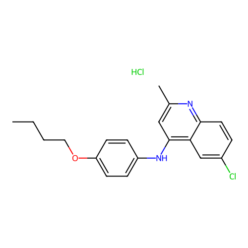 N-(4-butoxyphenyl)-6-chloro-2-methylquinolin-4-amine hydrochloride structure