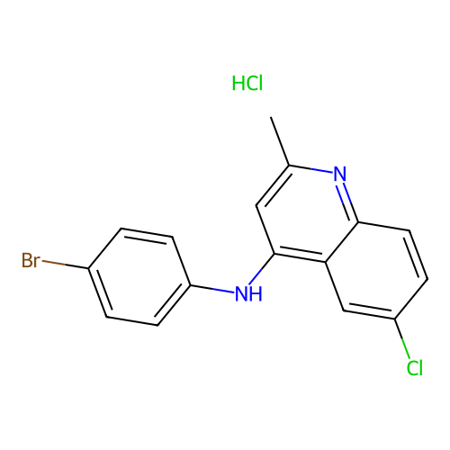 N-(4-bromophenyl)-6-chloro-2-methylquinolin-4-amine hydrochloride structure
