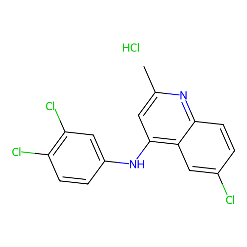 6-chloro-N-(3,4-dichlorophenyl)-2-methylquinolin-4-amine hydrochloride structure