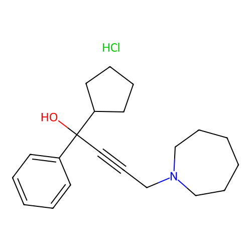 4-(Azepan-1-yl)-1-cyclopentyl-1-phenylbut-2-yn-1-ol hydrochloride structure