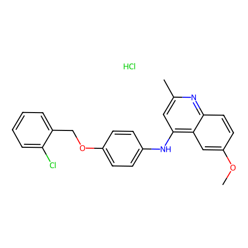 {4-[(2-chlorophenyl)methoxy]phenyl}(6-methoxy-2-methyl(4-quinolyl))amine, chlo ride structure