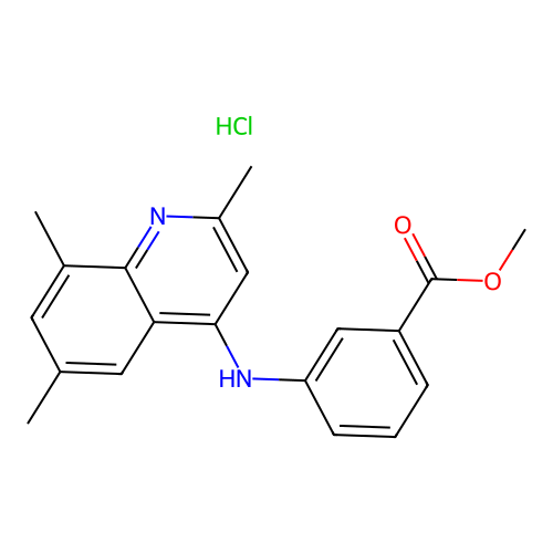 Methyl 3-((2,6,8-trimethylquinolin-4-yl)amino)benzoate hydrochloride structure