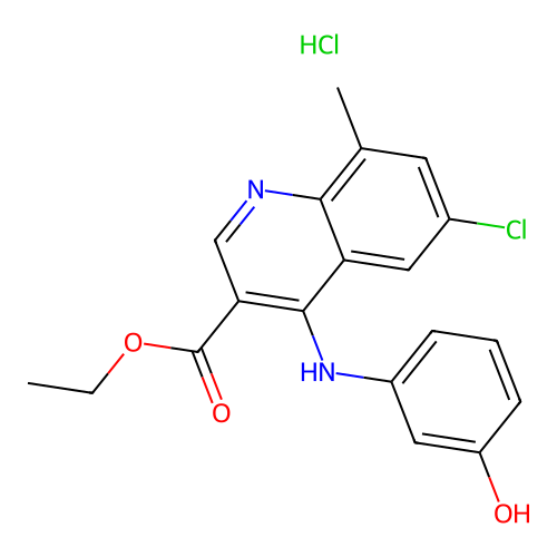 ethyl 6-chloro-4-((3-hydroxyphenyl)amino)-8-methylquinoline-3-carboxylate hydrochloride structure
