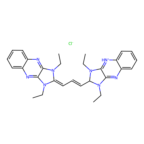 1,1',3,3'-Tetraethylimidazo(4,5-b)quinoxalinecarbocyanine chloride structure
