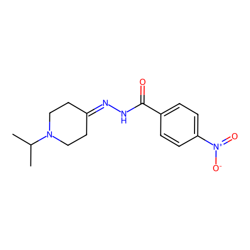 4-nitro-N-[(1-propan-2-ylpiperidin-4-ylidene)amino]benzamide structure