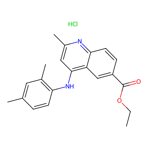Ethyl 4-[(2,4-dimethylphenyl)amino]-2-methylquinoline-6-carboxylate, chloride structure