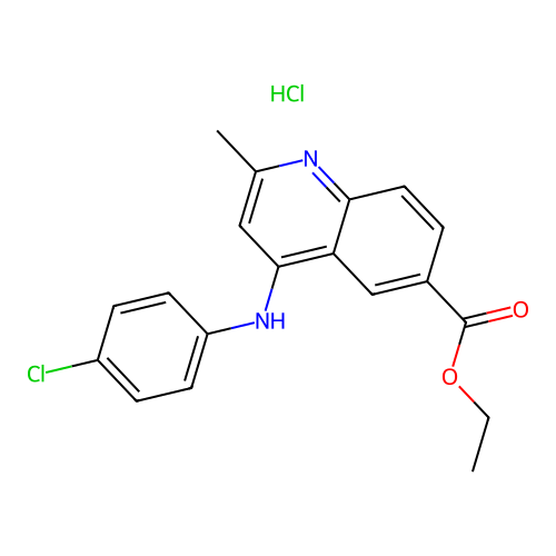 Ethyl 4-[(4-chlorophenyl)amino]-2-methylquinoline-6-carboxylate, chloride structure