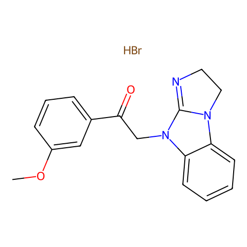 2-(2H-benzo[d]imidazo[1,2-a]imidazol-9(3H)-yl)-1-(3-methoxyphenyl)ethanone hydrobromide structure