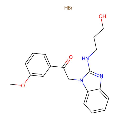 2-[2-(3-Hydroxy-propylamino)-benzoimidazol-1-yl]-1-(3-methoxy-phenyl)-ethanone structure