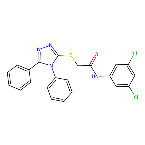 N-(3,5-dichlorophenyl)-2-[(4,5-diphenyl-4H-1,2,4-triazol-3-yl)sulfanyl]acetamide structure