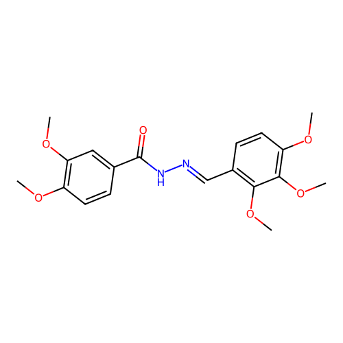 3,4-dimethoxy-N-[(2,3,4-trimethoxyphenyl)methylideneamino]benzamide structure