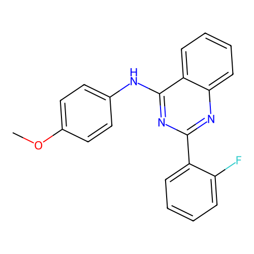 2-(2-fluorophenyl)-N-(4-methoxyphenyl)quinazolin-4-amine structure