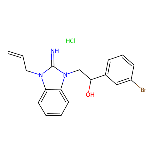 2-(3-allyl-2-imino-2,3-dihydro-1H-benzo[d]imidazol-1-yl)-1-(3-bromophenyl)ethanol hydrochloride structure