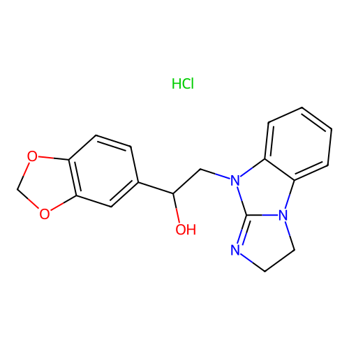 1-(benzo[d][1,3]dioxol-5-yl)-2-(2H-benzo[d]imidazo[1,2-a]imidazol-9(3H)-yl)ethanol hydrochloride structure