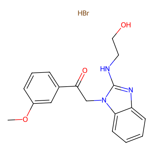 2-[2-(2-Hydroxy-ethylamino)-benzoimidazol-1-yl]-1-(3-methoxy-phenyl)-ethanone structure