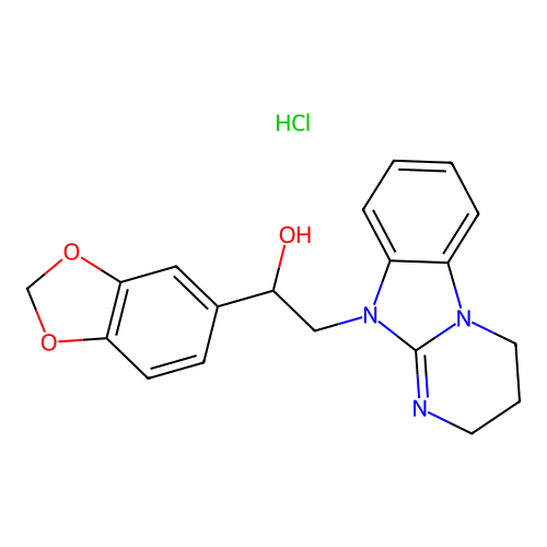 1-(benzo[d][1,3]dioxol-5-yl)-2-(3,4-dihydrobenzo[4,5]imidazo[1,2-a]pyrimidin-10(2H)-yl)ethanol hydrochloride structure