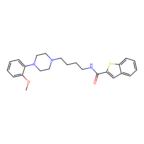 N-(4-(4-(2-methoxyphenyl)piperazin-1-yl)butyl)benzo[b]thiophene-2-carboxamide structure