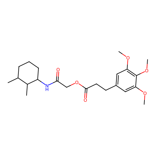 [2-[(2,3-dimethylcyclohexyl)amino]-2-oxoethyl] 3-(3,4,5-trimethoxyphenyl)propanoate structure