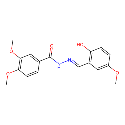 N-[(2-hydroxy-5-methoxyphenyl)methylideneamino]-3,4-dimethoxybenzamide structure