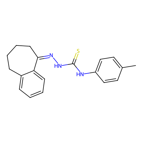1-(p-tolyl)-3-[(Z)-6,7,8,9-tetrahydrobenzocyclohepten-5-ylideneamino]thiourea structure