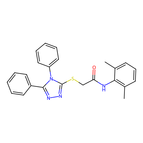 N-(2,6-dimethylphenyl)-2-[(4,5-diphenyl-4H-1,2,4-triazol-3-yl)sulfanyl]acetamide structure