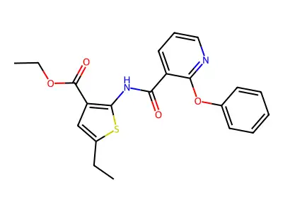 Ethyl 5-ethyl-2-[(2-phenoxypyridine-3-carbonyl)amino]thiophene-3-carboxylate structure