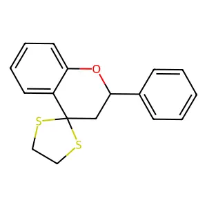 2'-Phenylspiro[1,3-dithiolane-2,4'-2,3-dihydrochromene] structure