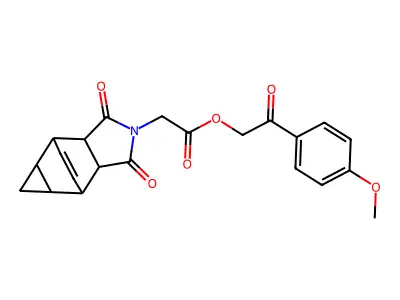2-(4-methoxyphenyl)-2-oxoethyl (1,3-dioxooctahydro-4,6-ethenocyclopropa[f]isoindol-2(1H)-yl)acetate structure