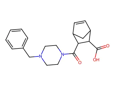 3-[(4-Benzylpiperazin-1-yl)carbonyl]bicyclo[2.2.1]hept-5-ene-2-carboxylic acid structure