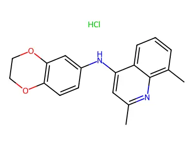 (2,3-Dihydro-benzo[1,4]dioxin-6-yl)-(2,8-dimethyl-quinolin-4-yl)-amine structure