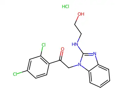 1-(2,4-Dichloro-phenyl)-2-[2-(2-hydroxy-ethylamino)-benzoimidazol-1-yl]-ethanone structure