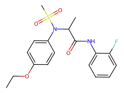 2-(4-ethoxy-N-methylsulfonylanilino)-N-(2-fluorophenyl)propanamide structure