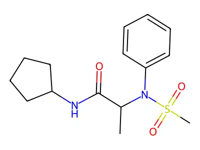 N-cyclopentyl-2-(N-methylsulfonylanilino)propanamide structure