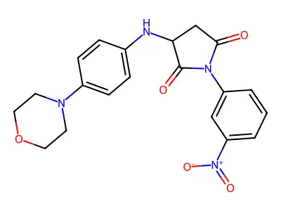 3-{[4-(Morpholin-4-yl)phenyl]amino}-1-(3-nitrophenyl)pyrrolidine-2,5-dione structure