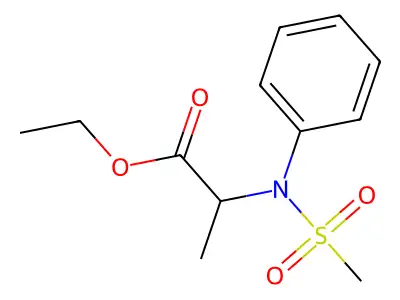 Ethyl N-(methylsulfonyl)-N-phenylalaninate structure