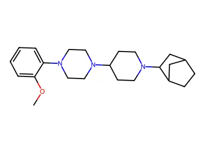 1-[1-(Bicyclo[2.2.1]hept-2-yl)piperidin-4-yl]-4-(2-methoxyphenyl)piperazine structure