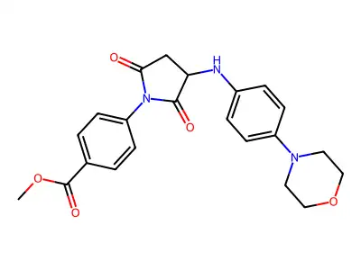 Methyl 4-(3-{[4-(morpholin-4-yl)phenyl]amino}-2,5-dioxopyrrolidin-1-yl)benzoate structure