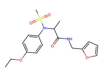 2-(4-ethoxy-N-methylsulfonylanilino)-N-(furan-2-ylmethyl)propanamide structure